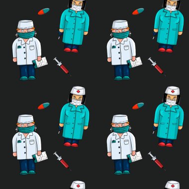 Tıbbî desen çizilmiş. Siyah arkaplan.