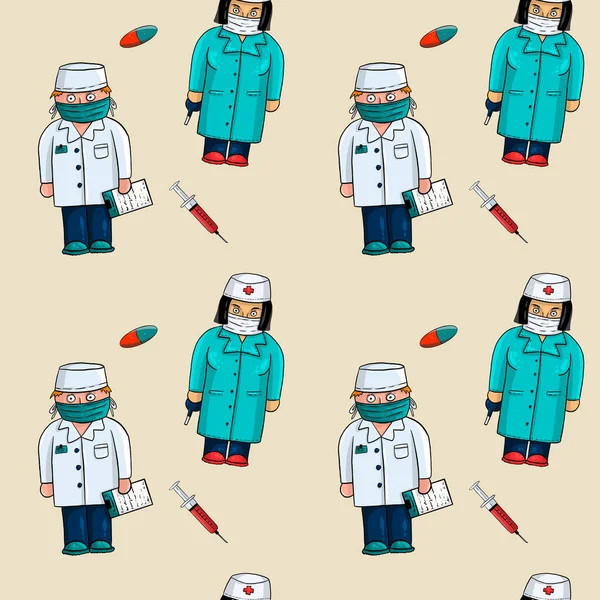 Tıbbî desen çizilmiş. Bej arkaplan.