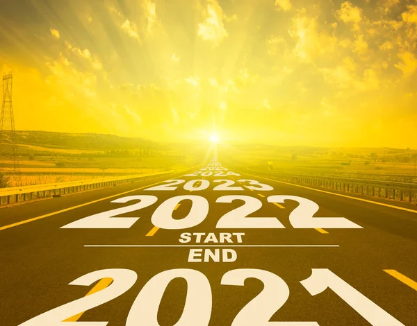 Gelukkig Nieuwjaarsconcept 2021 Einde Begin 2022 Stockfoto