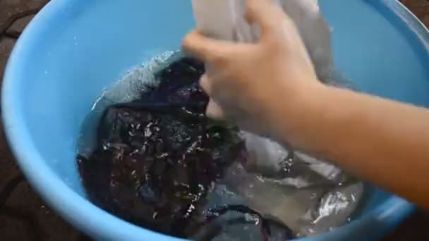 Wassen met de hand — Stockvideo