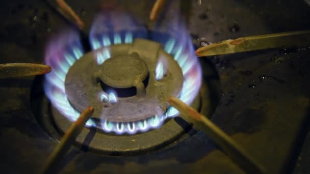 Quemador de gas en la estufa — Vídeos de Stock