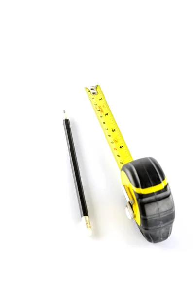 Measuring tape with pencil — Stock Photo, Image