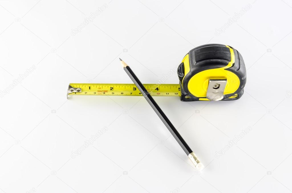 measuring tape with pencil