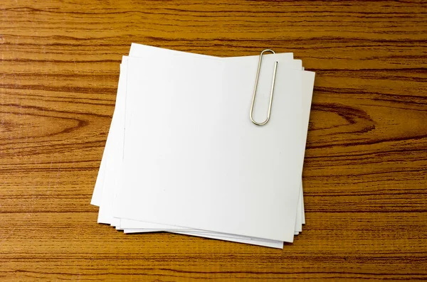 Stack of paper with clip — Stock Photo, Image