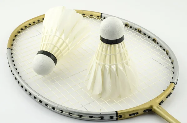 Racket badminton with shuttle cock — Stock Photo, Image