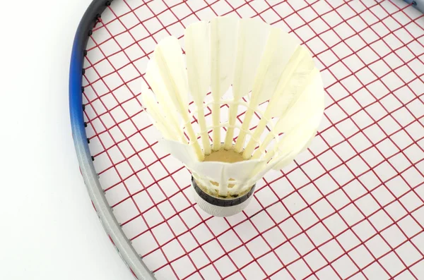 Raket badminton Servisi horoz — Stok fotoğraf