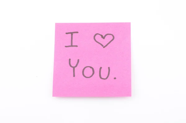 I love you on post it — Stok Foto