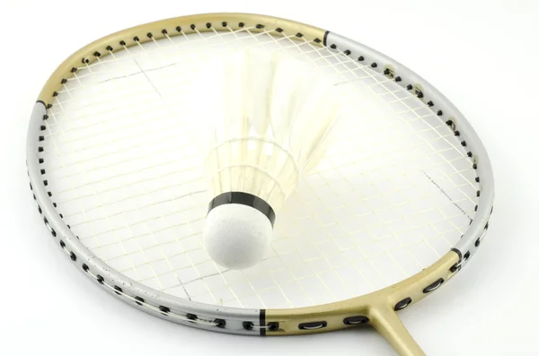 Badminton isolado em branco — Fotografia de Stock