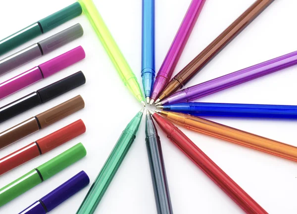 Färgglad penna isolerad på vit — Stockfoto