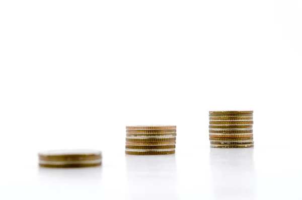 Monedas aisladas en blanco — Foto de Stock