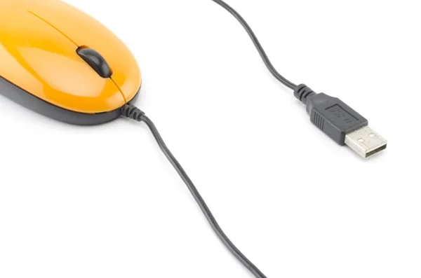 Oranžový počítačová myš — Stock fotografie
