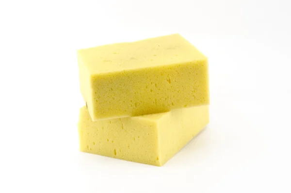 Two piece yellow household sponge — Stock Photo, Image