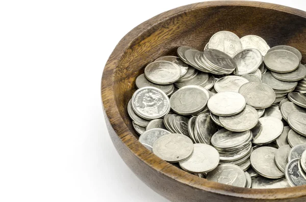 Zilveren munt geïsoleerd op wit — Stockfoto