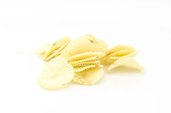 Snack potato chips isolated on white — Stock Photo, Image