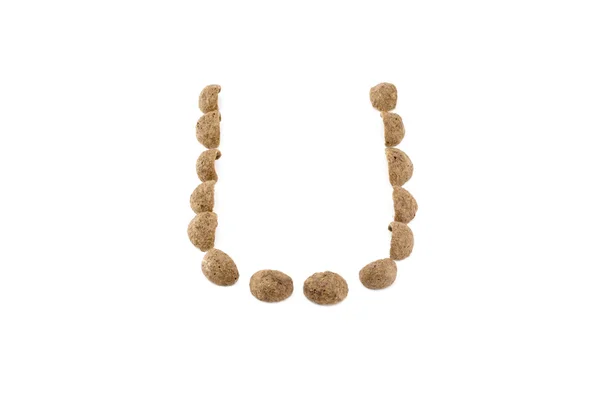 Cereals alphabet isolated on white — Stock Photo, Image