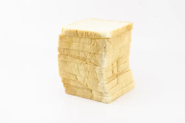 Нарезанный хлеб изолирован на белом — стоковое фото