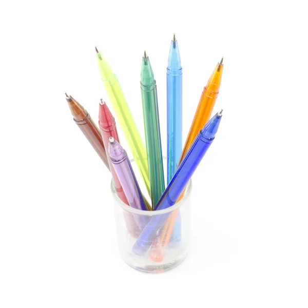 Colorful pens isolated on white — Stock Photo, Image