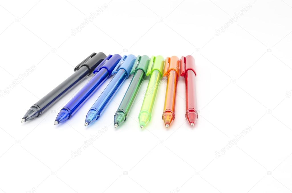 colorful pens isolated on white