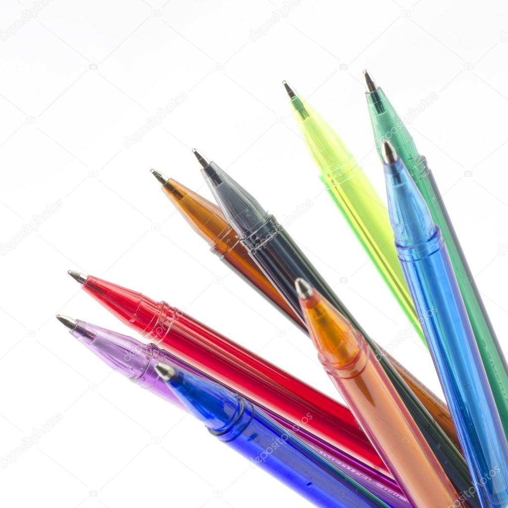 colorful pens isolated on white