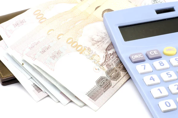 Thai banknote with calculator — Stock Photo, Image