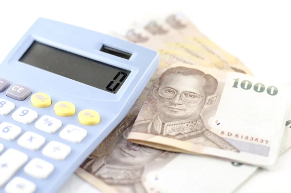 Thai banknote with calculator — Stock Photo, Image