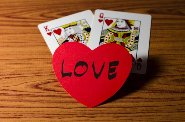 Heart and king queen card — Stock Photo, Image