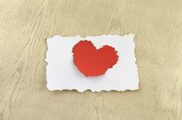 Heart and white paper — Stock Photo, Image