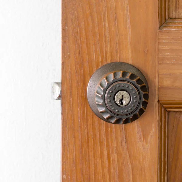 Door knob and key hole — Stock Photo, Image