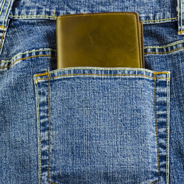 Blue Jeans Tasche mit Geldbörse — Stockfoto