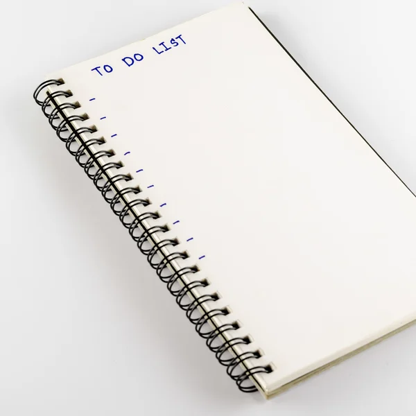 Defter yazmak kelime listelemek için — Stok fotoğraf