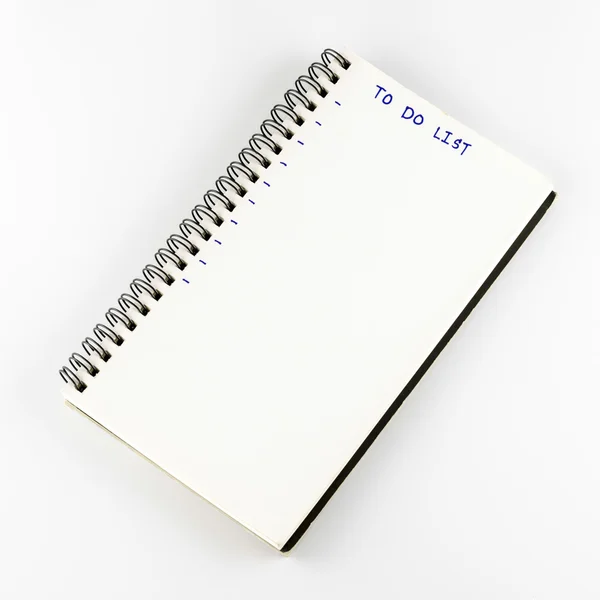 Notebook escrever para fazer palavra lista — Fotografia de Stock