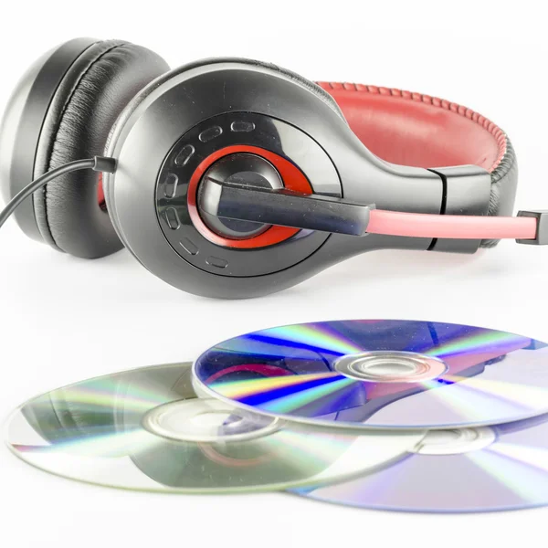 Headphone dan cd — Stok Foto