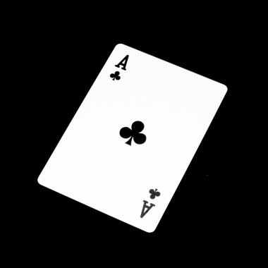 Siyah izole ace yonca kartı