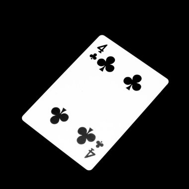 Siyah izole dördüncü yonca kartı