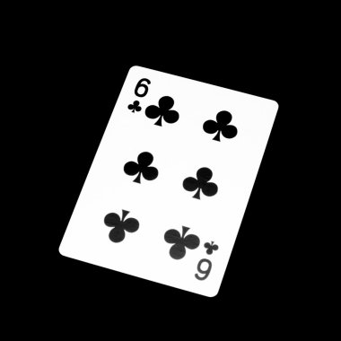 Numara altı yonca kartı üzerine siyah izole