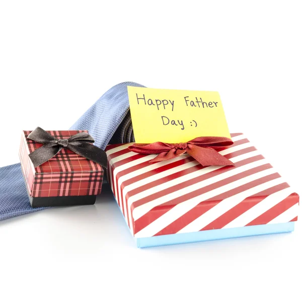 Tie and two gift boxes — Stock Photo, Image