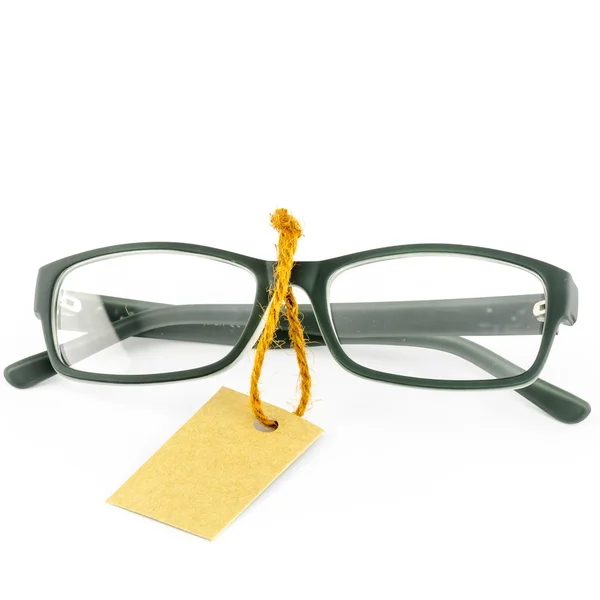 Szemüveg és a ár cédula — Stock Fotó