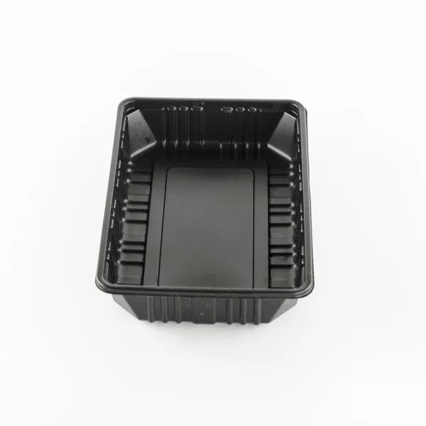 黒いプラスチック製のトレイ — ストック写真