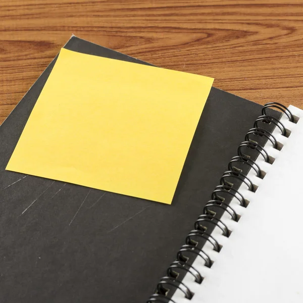 Open notebook with post it — Stock Photo, Image