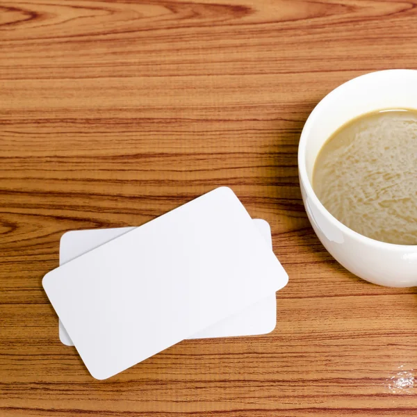 Taza de café y tarjeta de visita —  Fotos de Stock