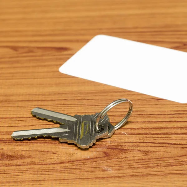 Business card and keys — Stock Photo, Image