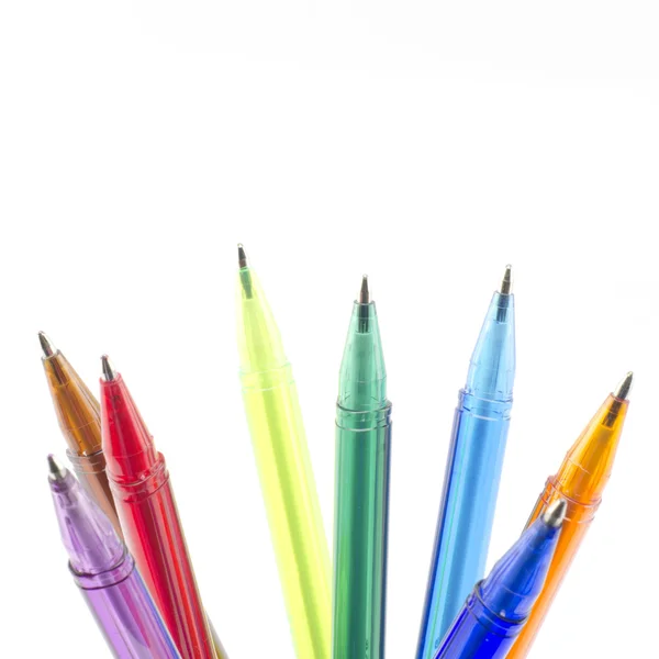 Colorful pens isolated on white — Stock Photo, Image
