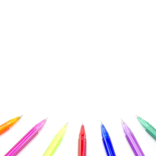 Colorful pens isolated on white — Stock Photo, Image