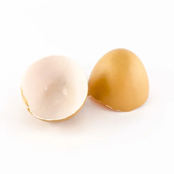 Yumurta kabuğu üzerinde beyaz izole — Stok fotoğraf