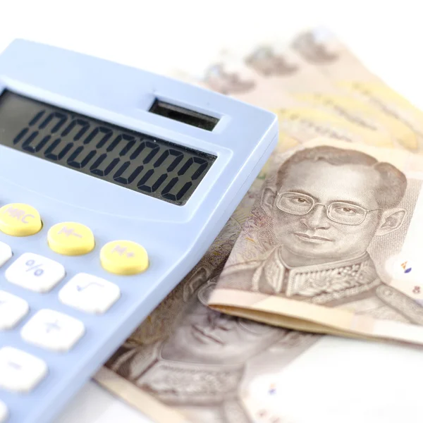 Thai banknote with calculator — Stock Photo, Image