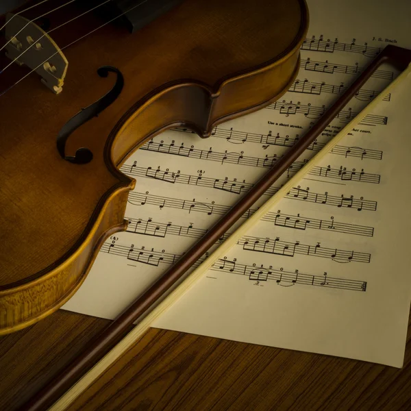 Скрипка в вінтажному стилі — стокове фото