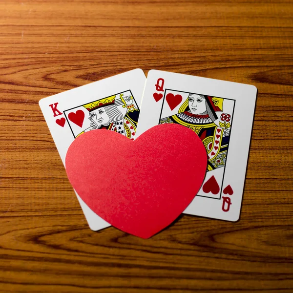 Heart and king queen card — Stock Photo, Image