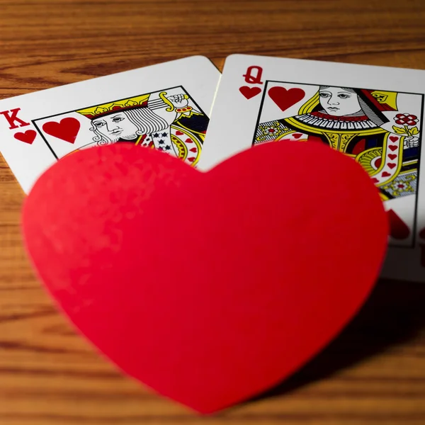 Srdce a král královna karta — Stock fotografie