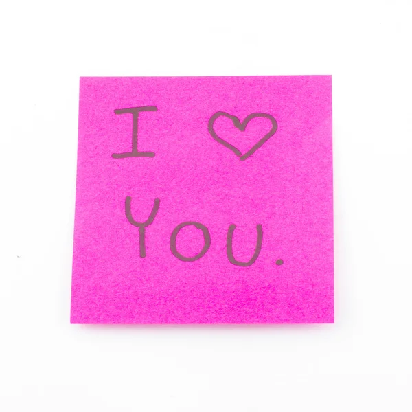 I love you on post it — Stok Foto