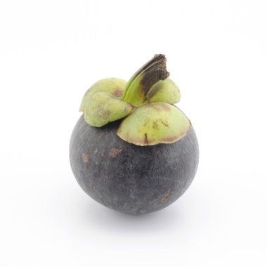 Mangosteen beyaz üzerine izole